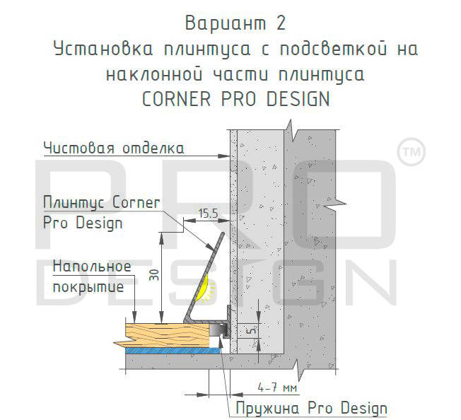 Плинтус Pro Design Corner 570 Анодированный черный 